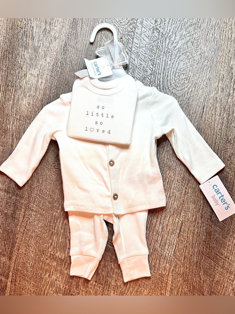 Carter’s Newborn 3 Piece Outfit Set So Little So Loved NWT